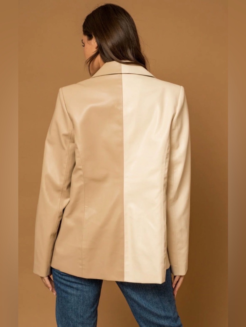NWT [Haptics] Two-Tone Beige/White Button Lined Blazer Jacket Women’s 1X 2X 3X - Picture 6 of 12